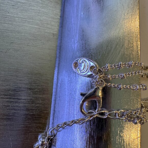 Chico’s Statement Necklace Amber Teardrop Pendant Multi-Strand Chain EUC - Picture 8 of 9